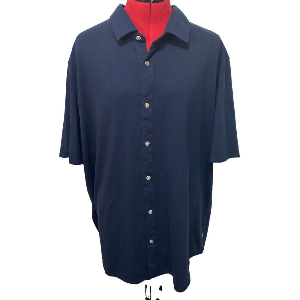 Tommy Bahama Men’s Short Sleeve Navy Button Down Size 2XL